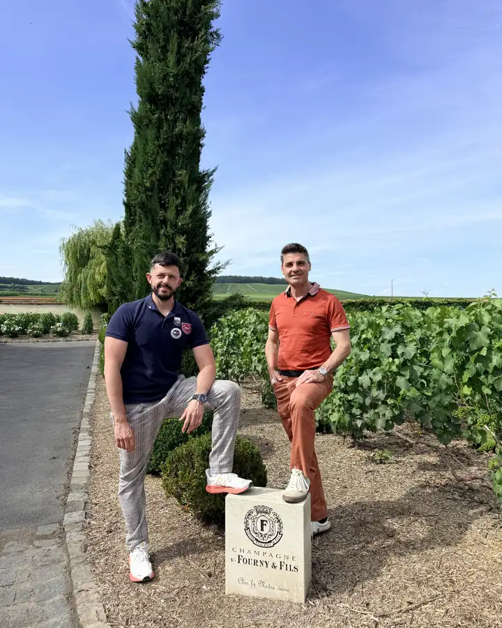 Charles-Henry Fourny with The Oysters Club at the Clos Faubourg Notre-Dame in Vertus, Champagne